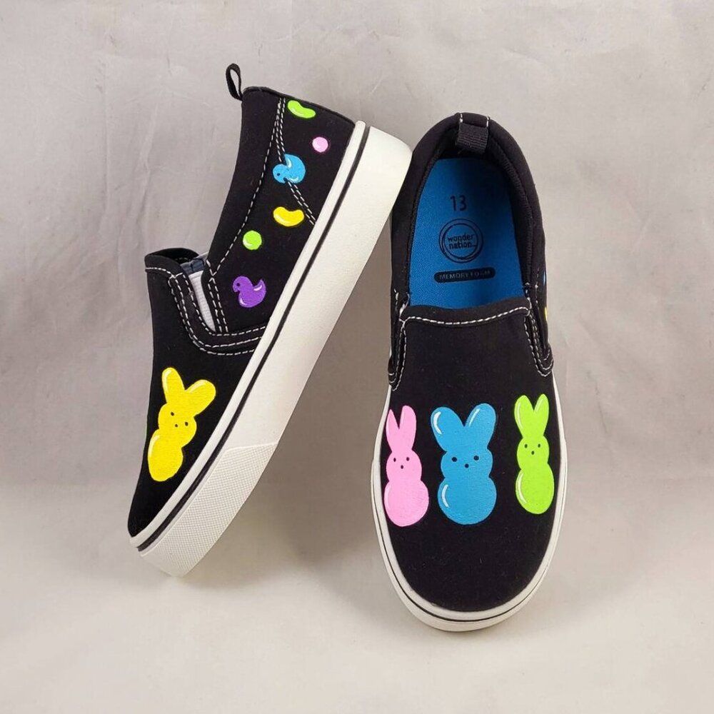 Hand Painted Easter Marshmallow Peeps shoes